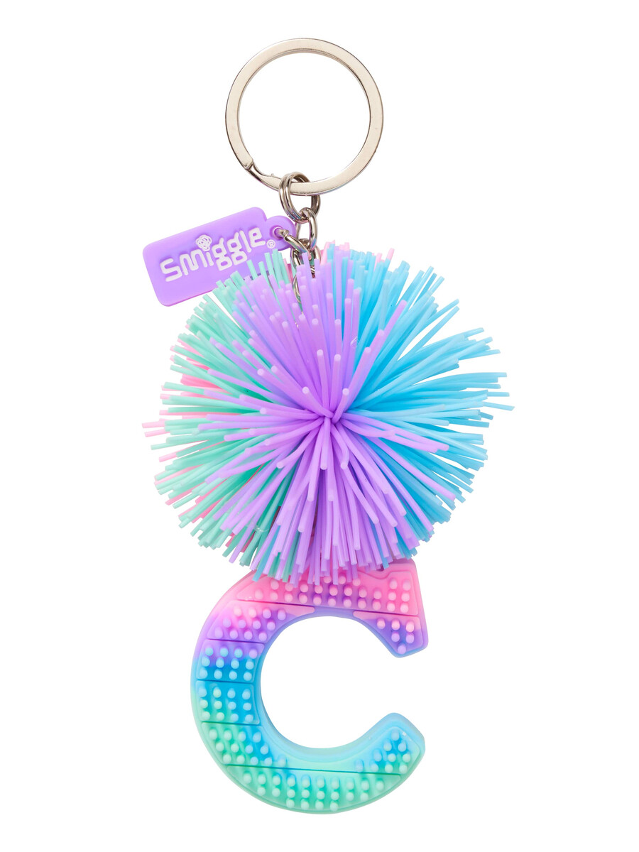 pastel pom pom scented alphabet keyring