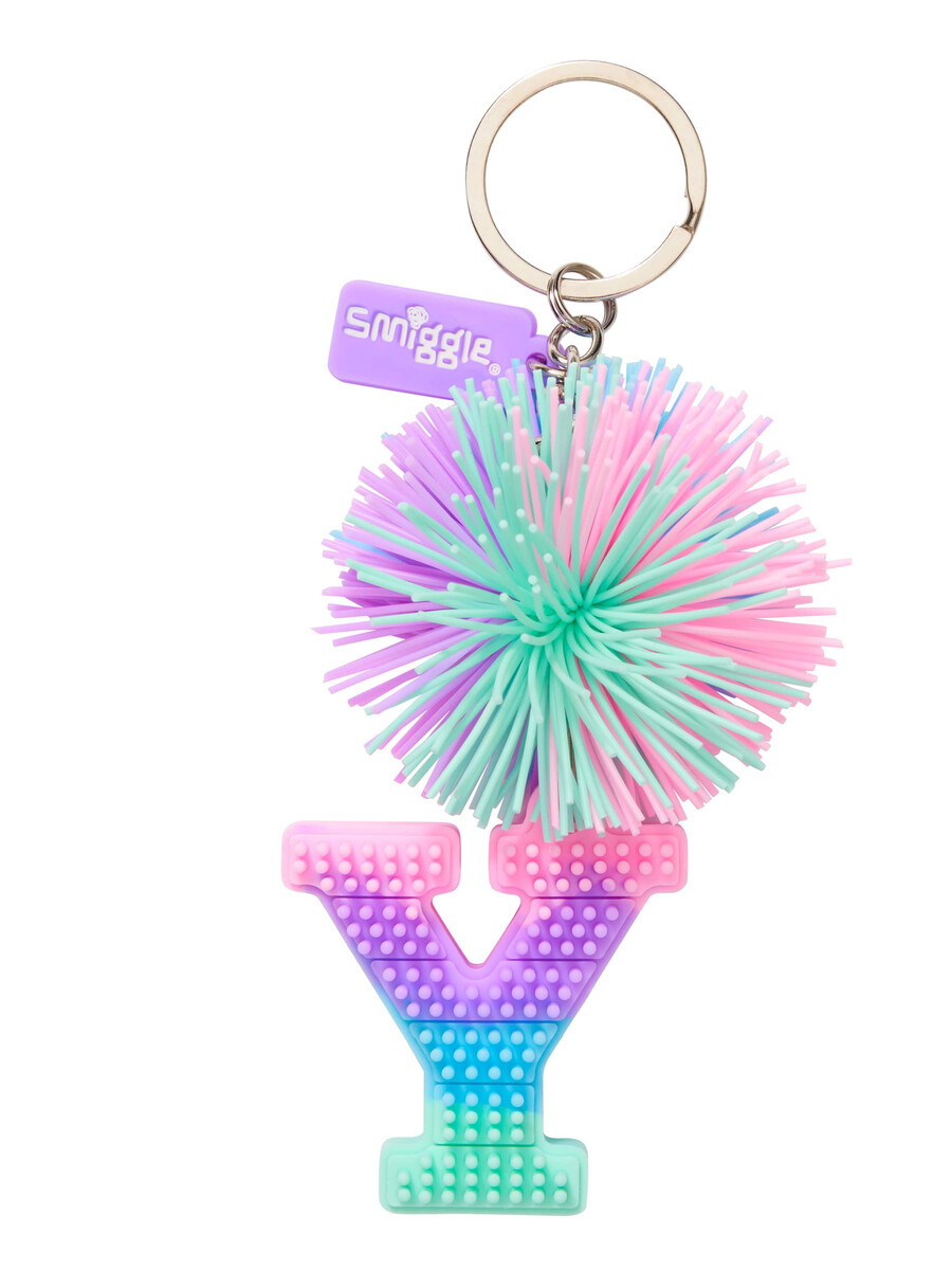 pastel pom pom scented alphabet keyring