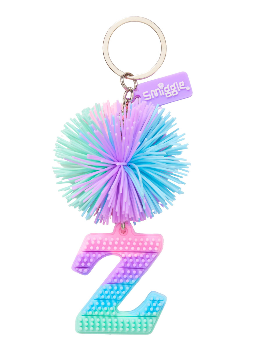 pastel pom pom scented alphabet keyring