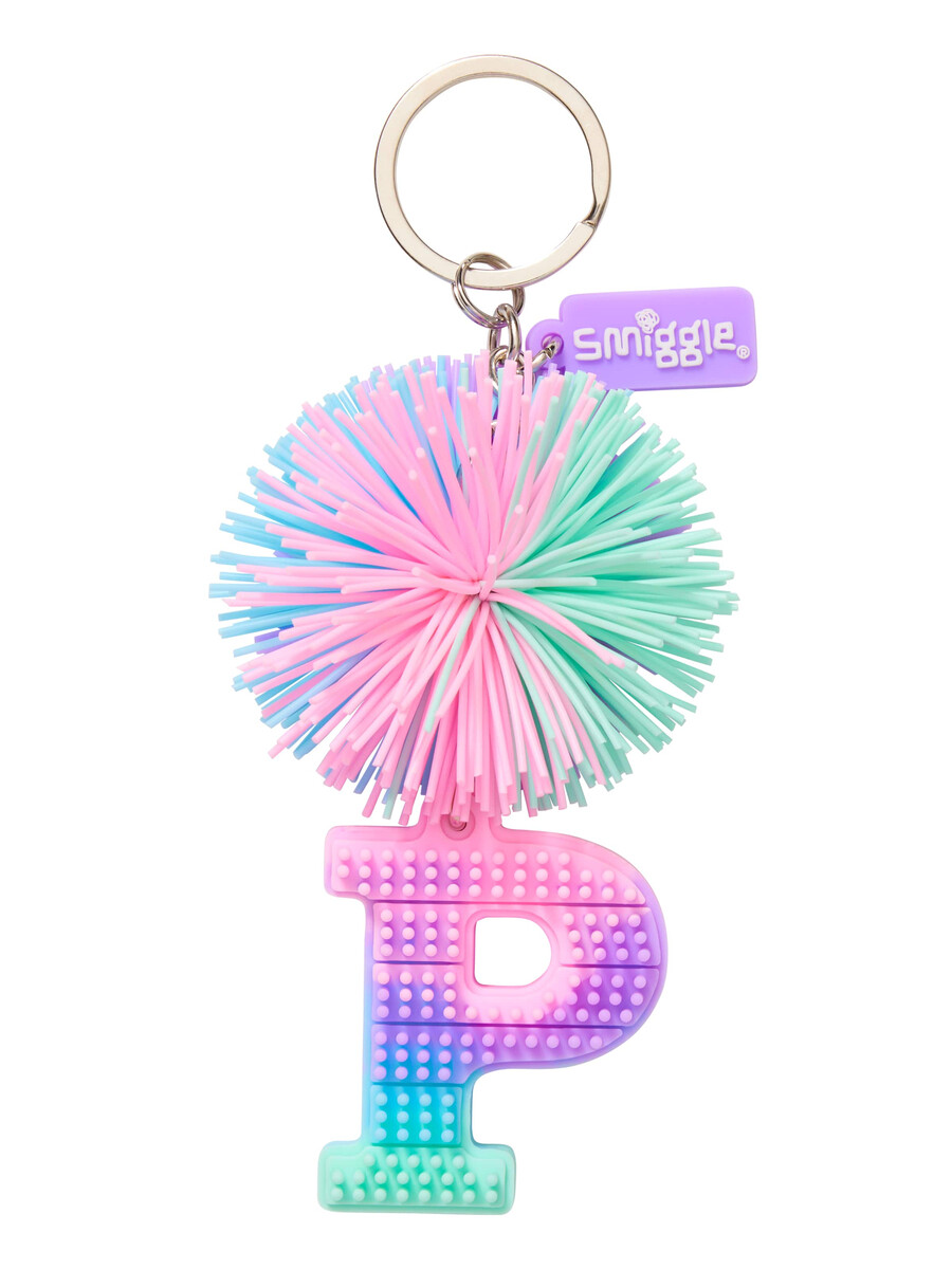 pastel pom pom scented alphabet keyring