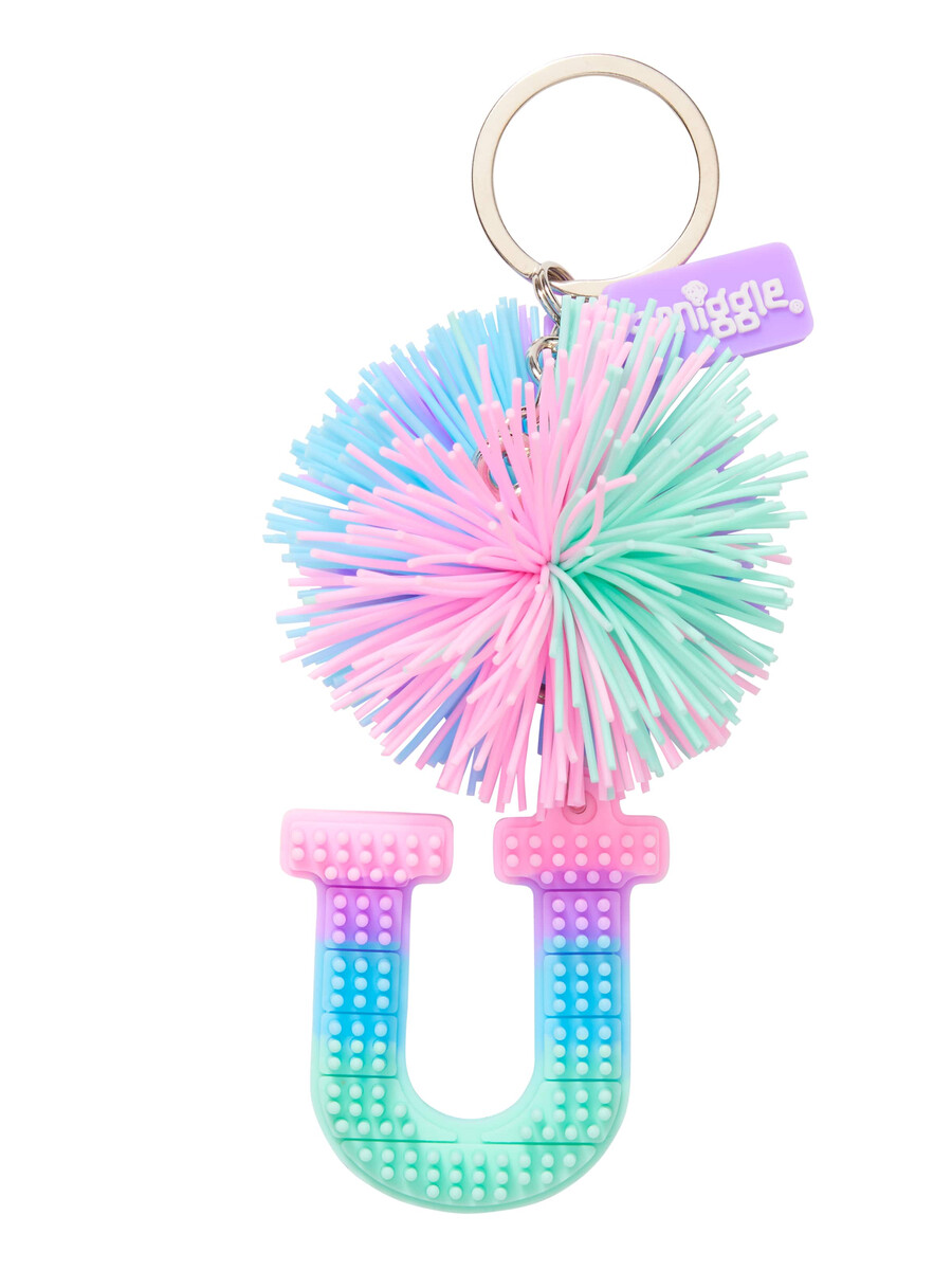 pastel pom pom scented alphabet keyring