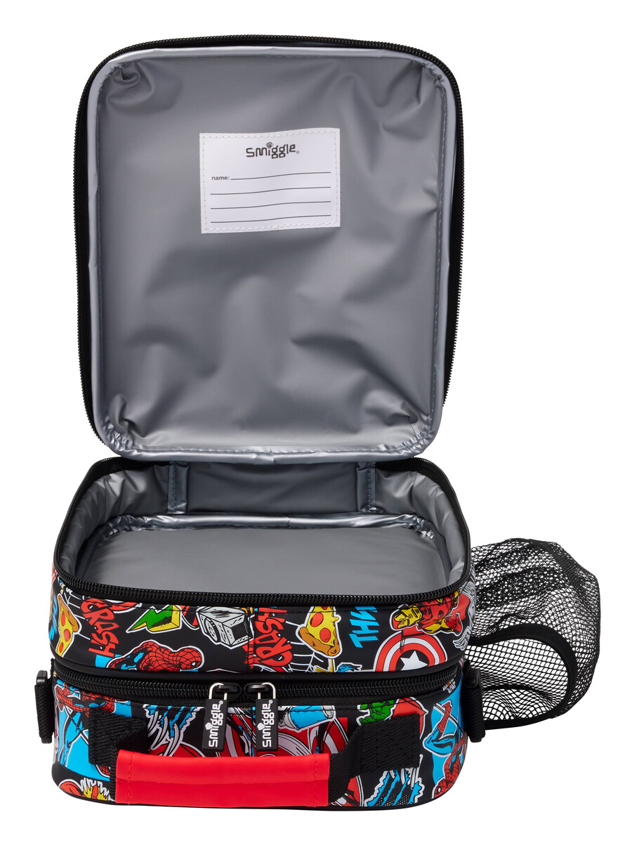marvel hardtop level lunchbox with strap