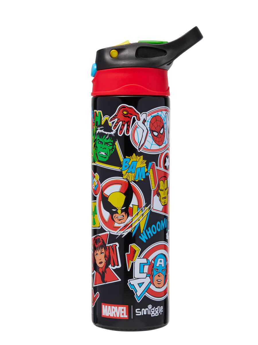 marvel insulated stainless steel flip drink bottle 520ml