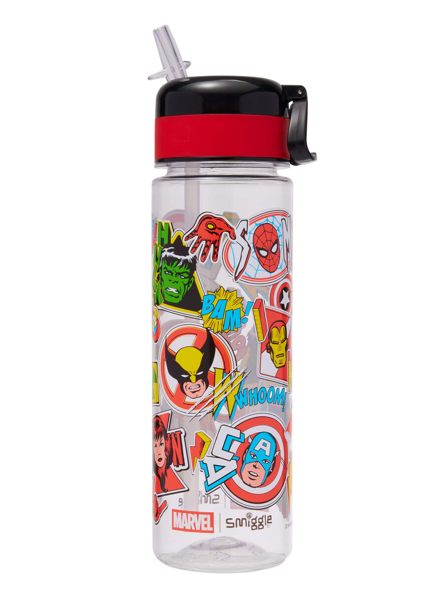 marvel flip top plastic drink bottle 650ml
