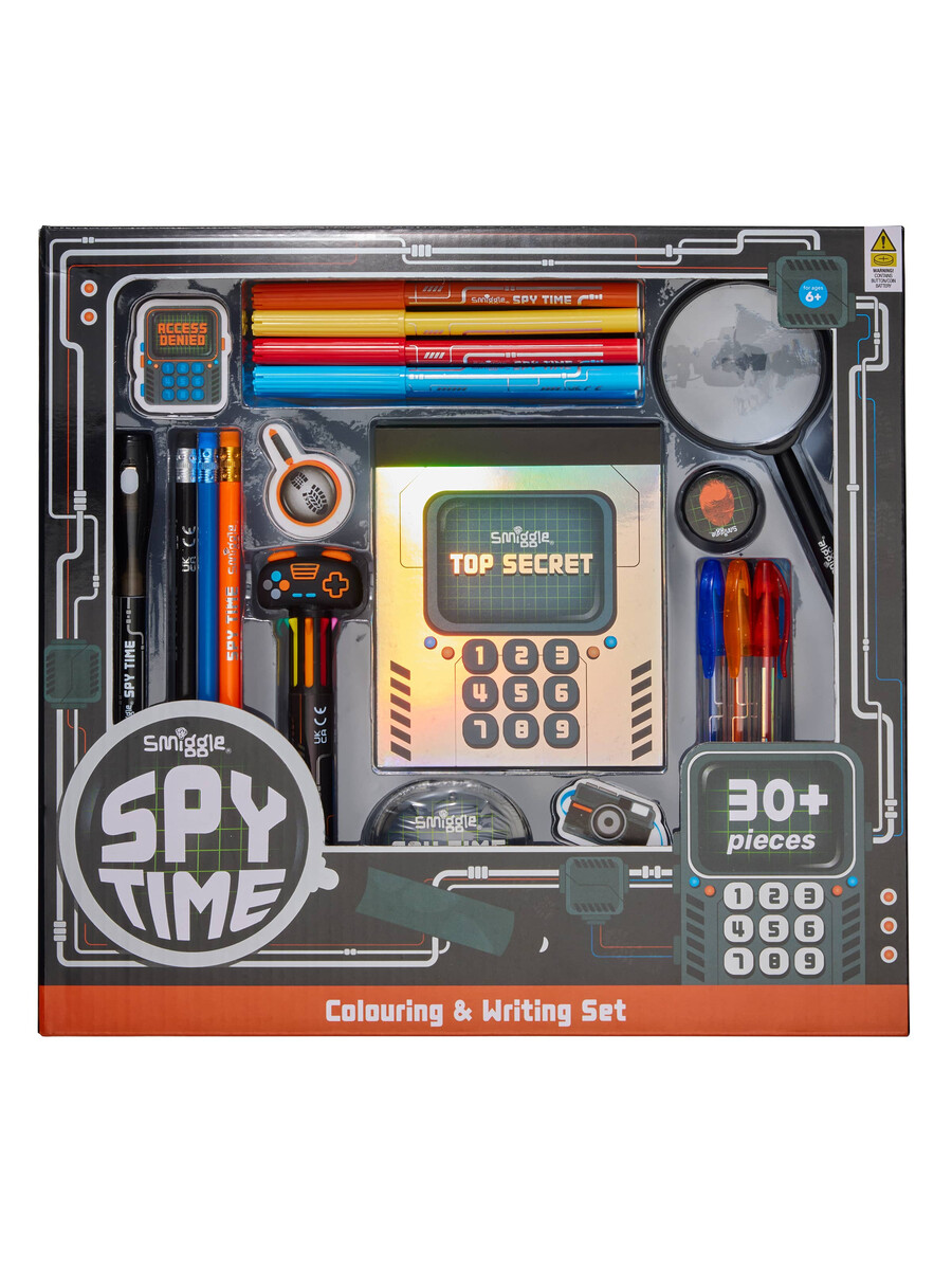 spy time colouring and writing set