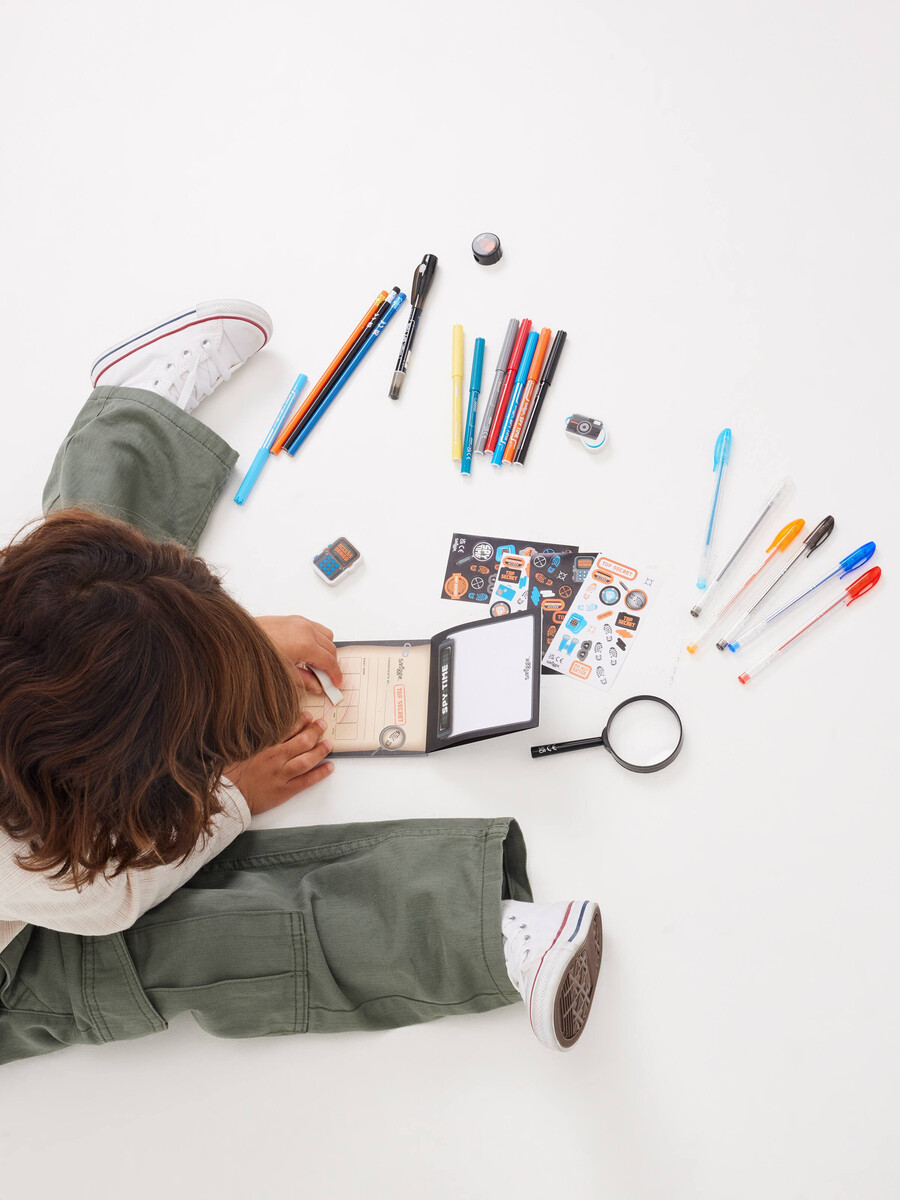 spy time colouring and writing set