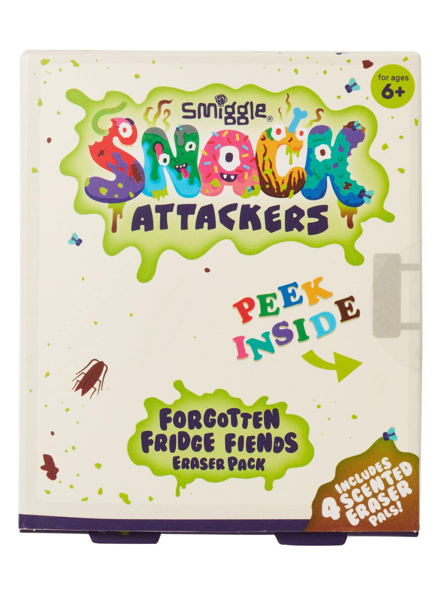 snack attackers eraser pack x4