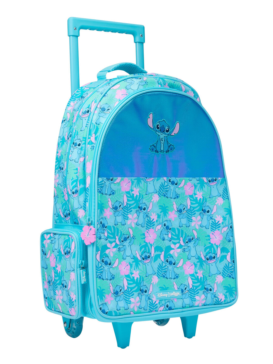 stitch trolley backpack with light up wheels